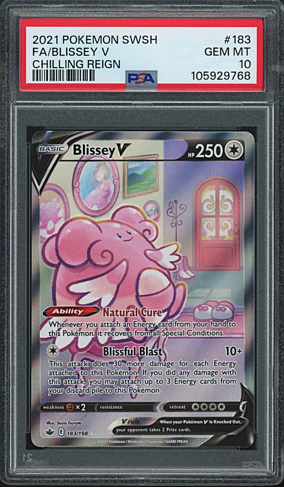 Blissey V (Alternate Full Art) - SWSH06: Chilling Reign (SWSH06) PSA 10